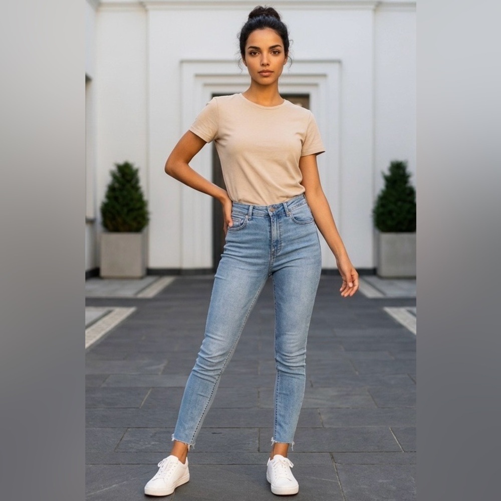 Monkey Ride Original Vintage Jeans High Rise Raw Hem Chic Feminine Size Size 32